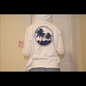 White zip up hoodie